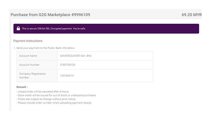 Checkout with Public Bank ATM / CDM / 3rd Party Transfer - G2G