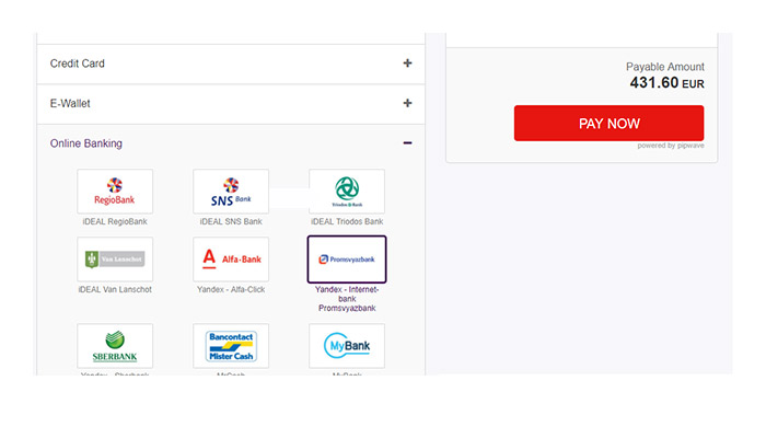 Checkout With Moneta Online Banking Internet Bank Promsvyazbank
